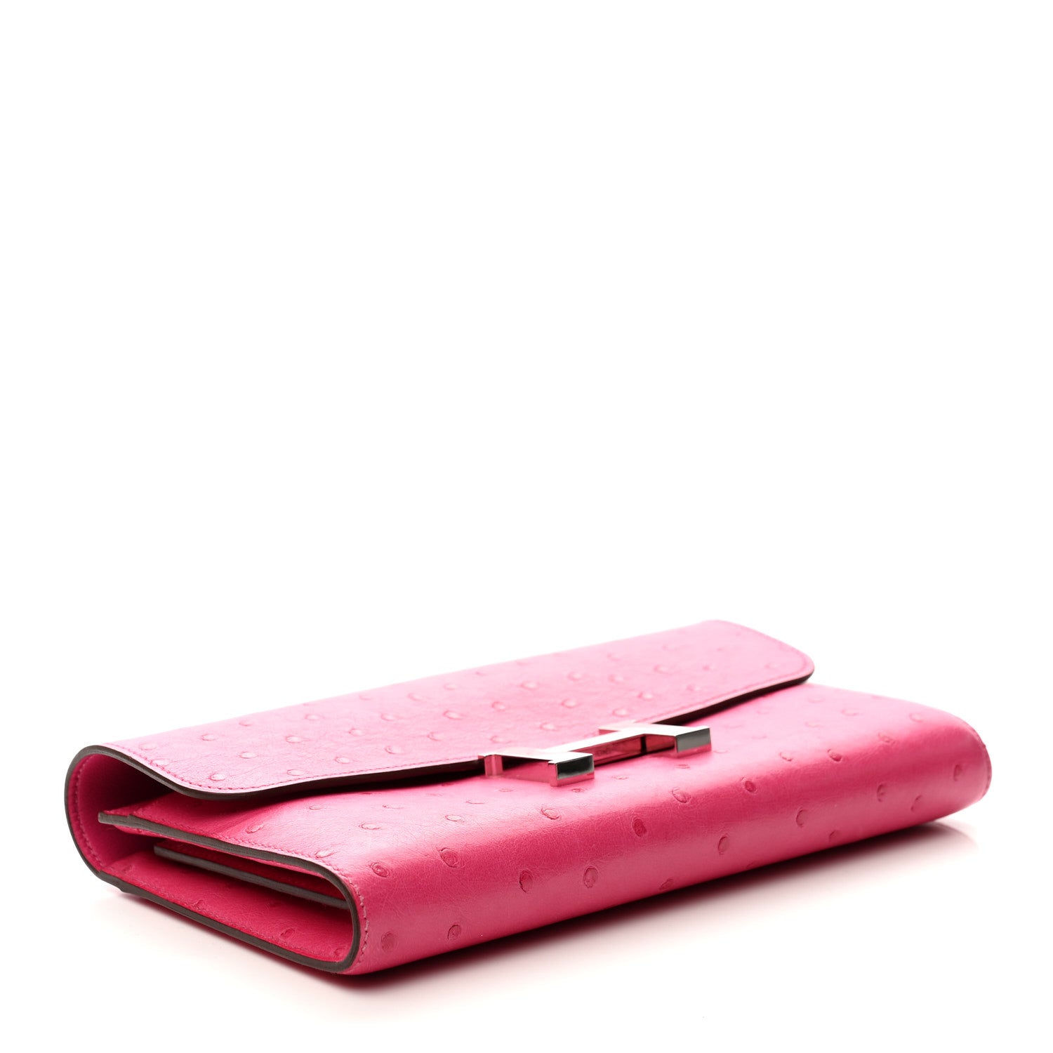 Hermes Ostrich Constance Long Wallet Rose Tyrien 1759490