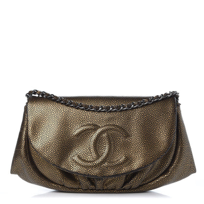 Chanel Metallic Caviar Half Moon Wallet On Chain WOC Bronze 1 of 8