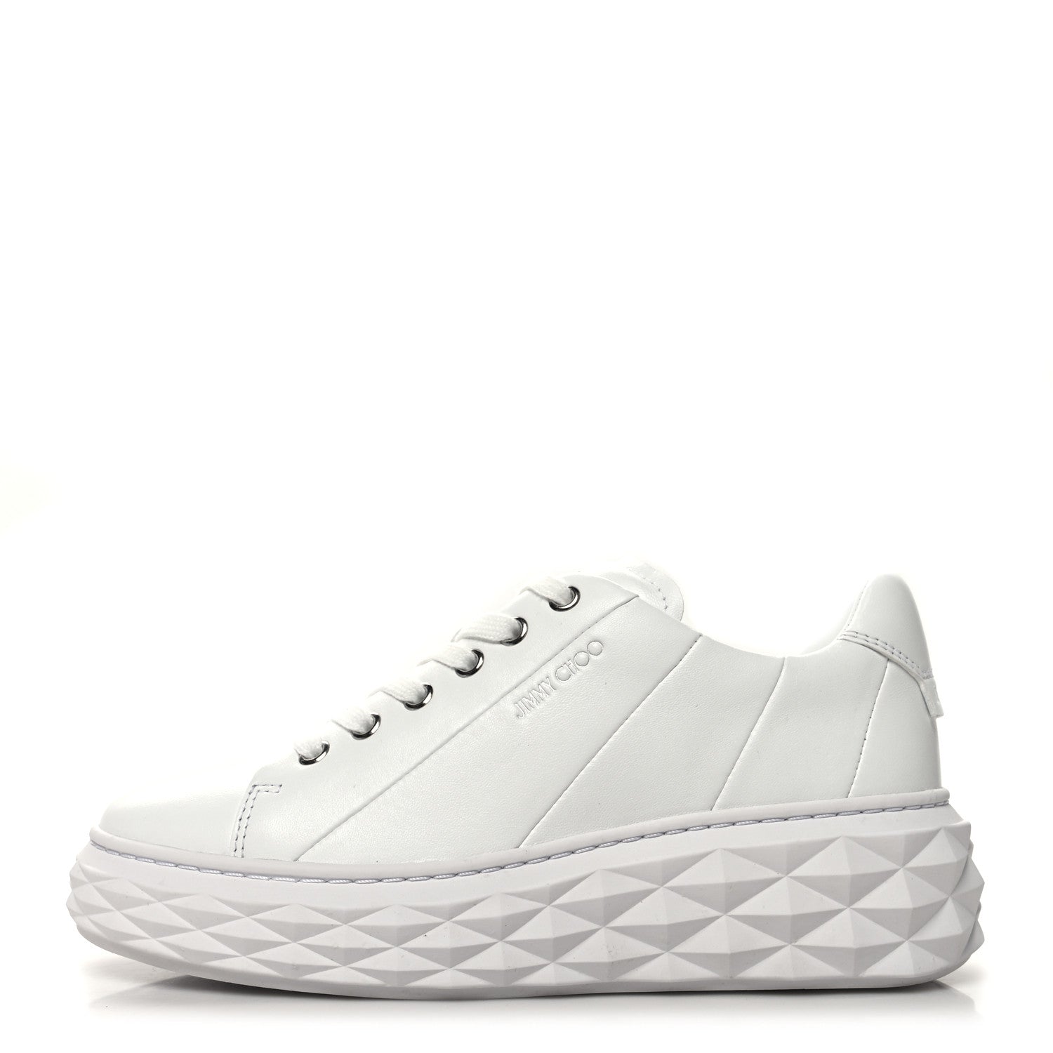 Jimmy Choo Nappa Diamond Light Platform Sneakers 35.5 White 1 of 8