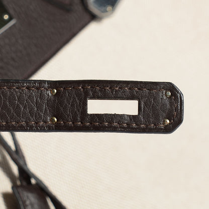 Hermes Toile Togo Birkin 35 Chocolate 12 of 31