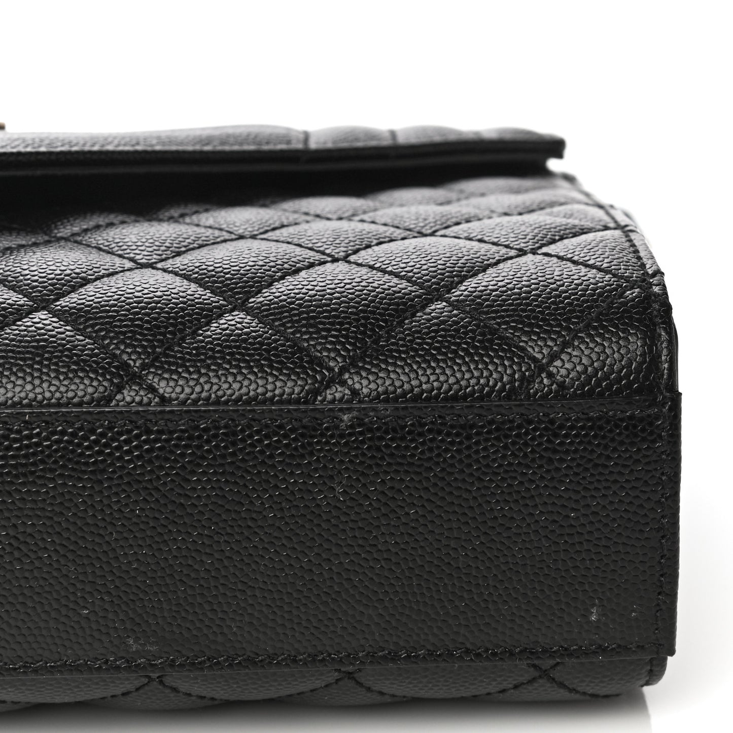 Grain De Poudre Textured Mixed Matelasse Triquilt Medium Monogram Satchel Black