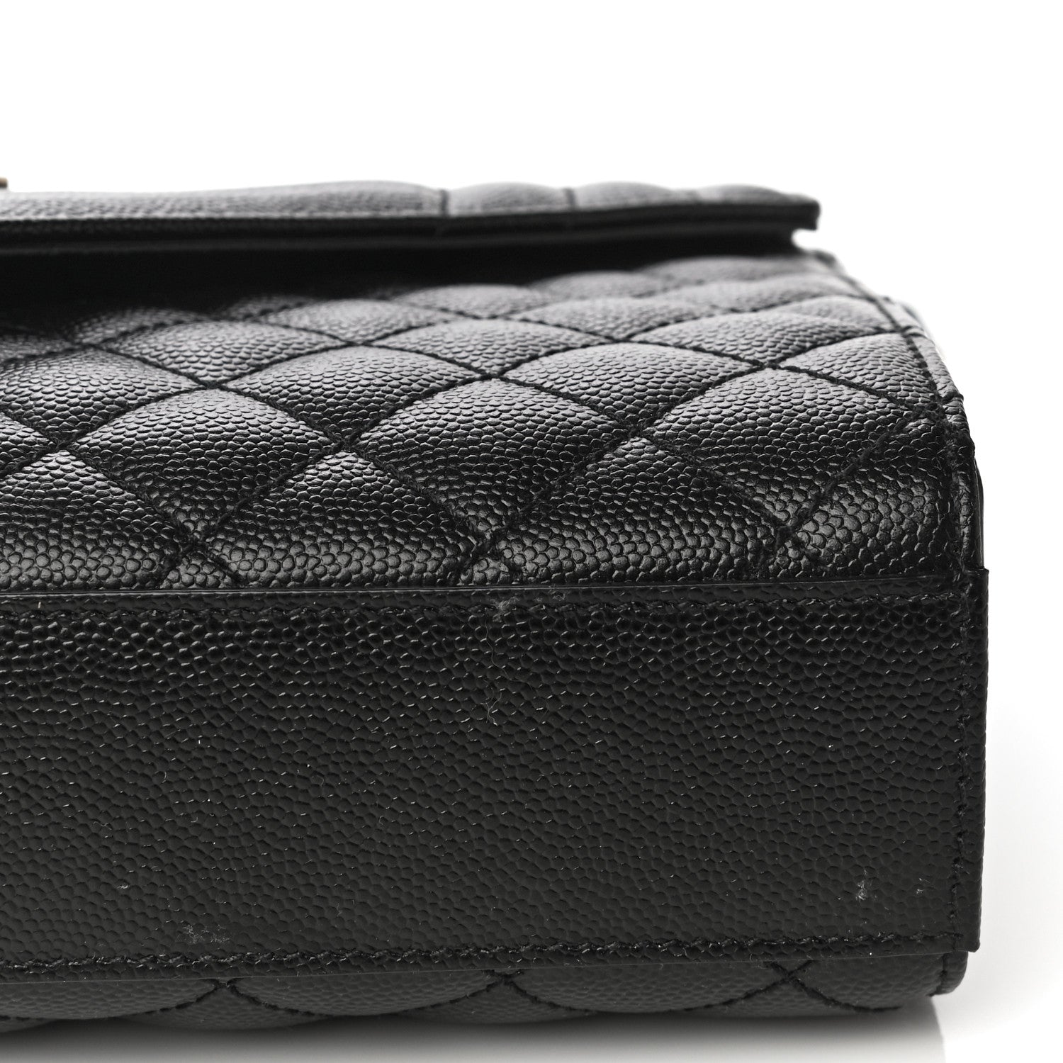 Saint Laurent Grain De Poudre Textured Mixed Matelasse Triquilt Medium Monogram Satchel Black 12 of 12