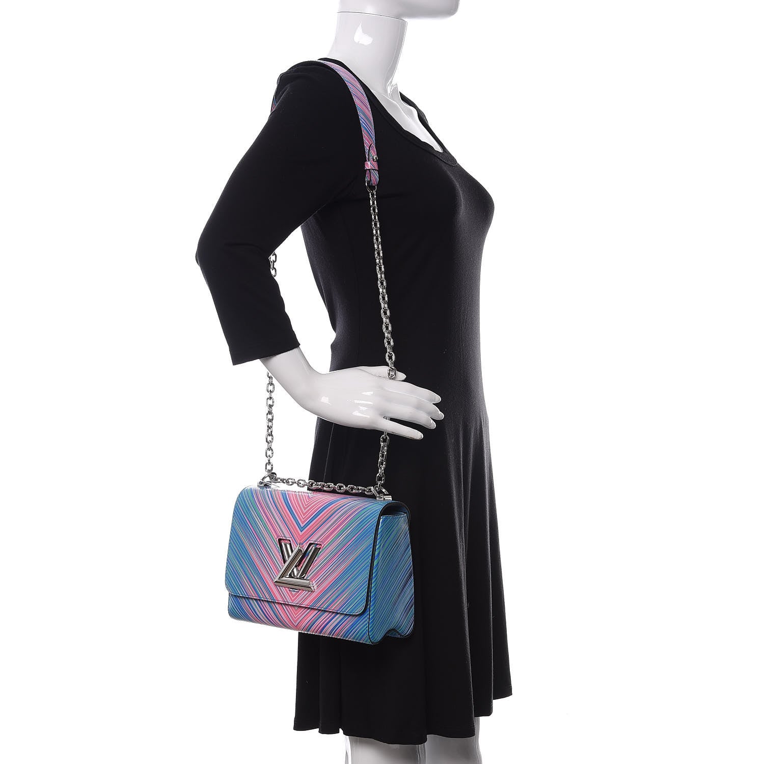 Louis Vuitton Epi Tropical Twist Shoulder Bag MM Blue Rose 2 of 9