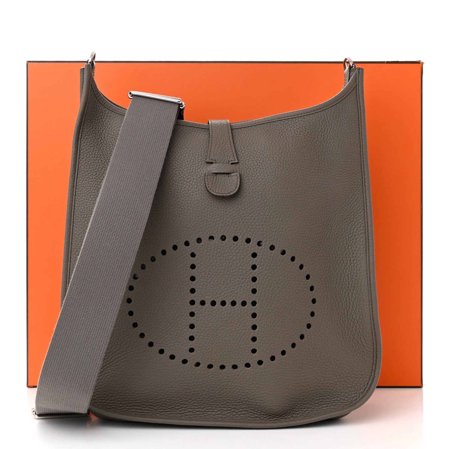 Hermes Taurillon Clemence Evelyne III PM Etain 11 of 11