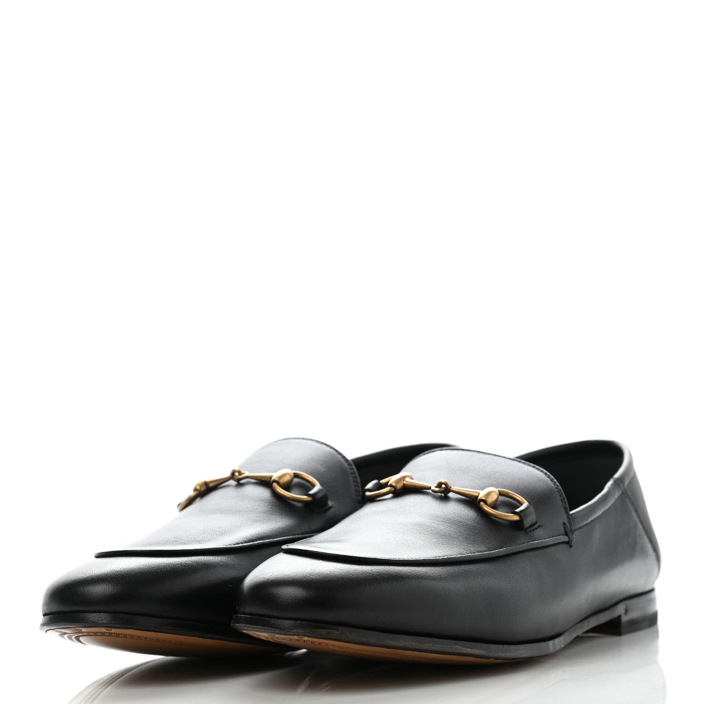 Lambskin Womens Brixton Horsebit Loafers 38.5 Black