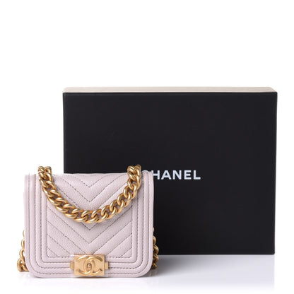 Chanel Caviar Chevron Boy Flap Waist Belt Bag Light Purple 11 of 11