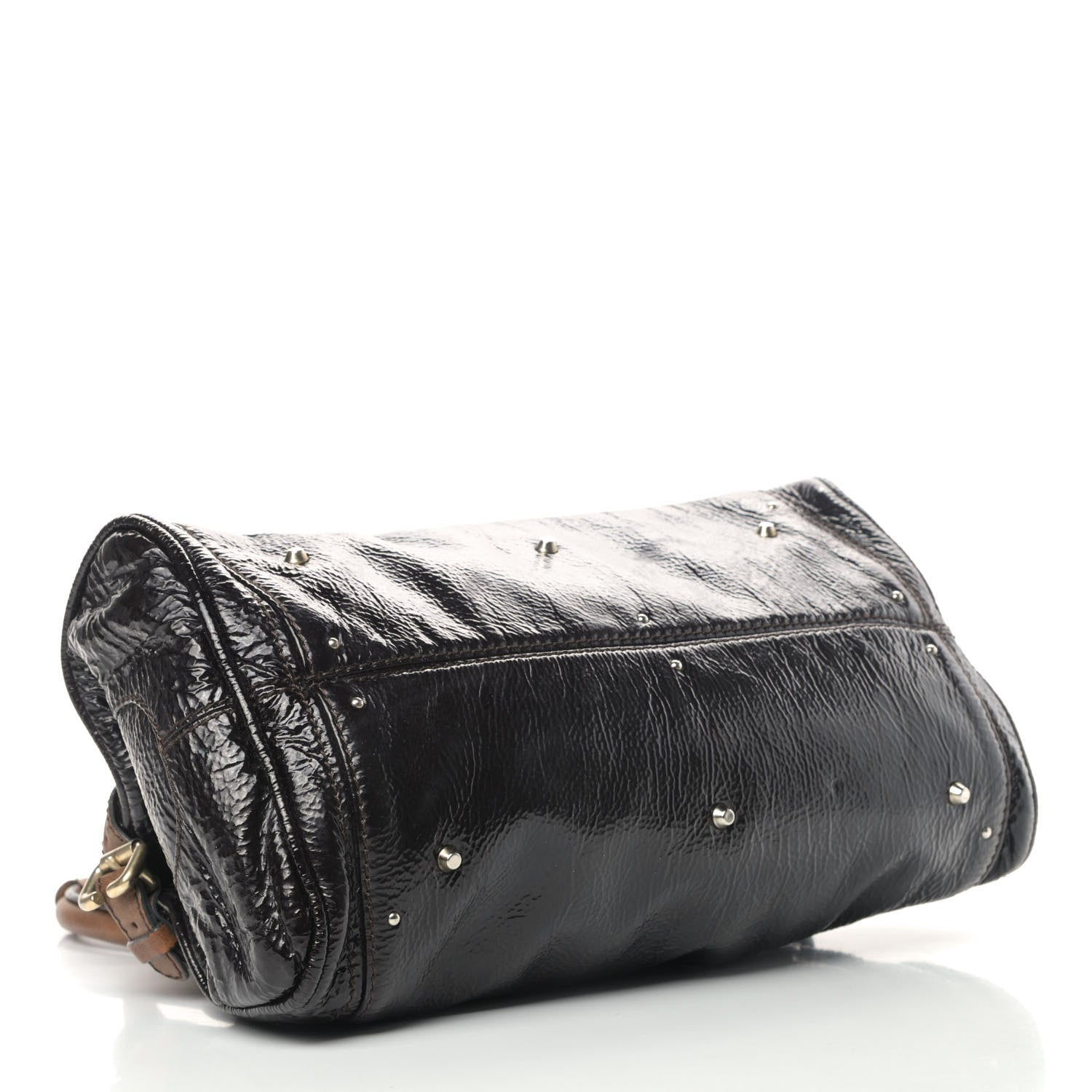 Chloe Patent Lambskin Medium Paddington Satchel Dark Brown 3 of 6