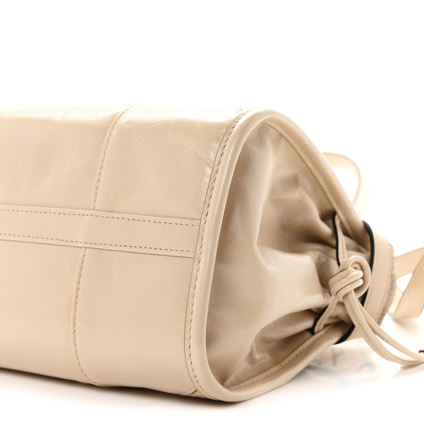 Glossy Calfskin Triangle Medium Bonnie Shoulder Bag Travertine
