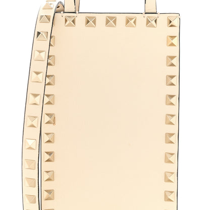 Valentino Garavani Calfskin Rockstud Phone Holder Ivory 7 of 11