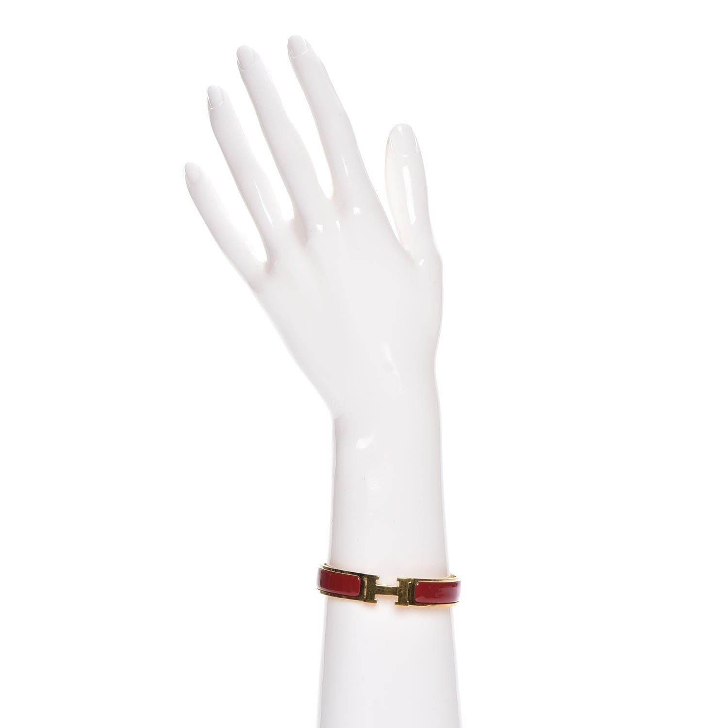 Hermes Enamel Narrow Clic Clac H Bracelet PM Red 2 of 5