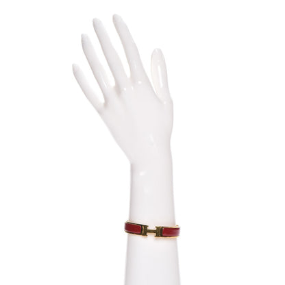 Hermes Enamel Narrow Clic Clac H Bracelet PM Red 2 of 5