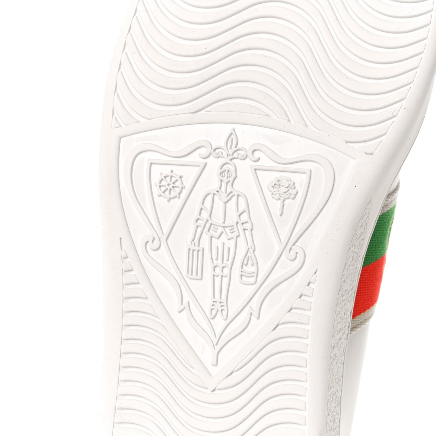 Calfskin Web Interlocking G Womens Ace Sneakers 38 White
