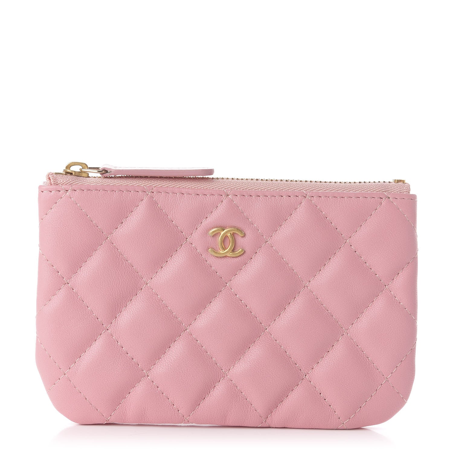 Chanel Lambskin Quilted Small Cosmetic Case Pink 1 of 7