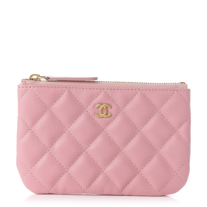 Chanel Lambskin Quilted Small Cosmetic Case Pink 1 of 7