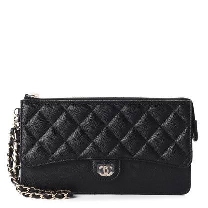 Chanel Caviar Quilted Classic Pouch With Handle Black 1 of 8