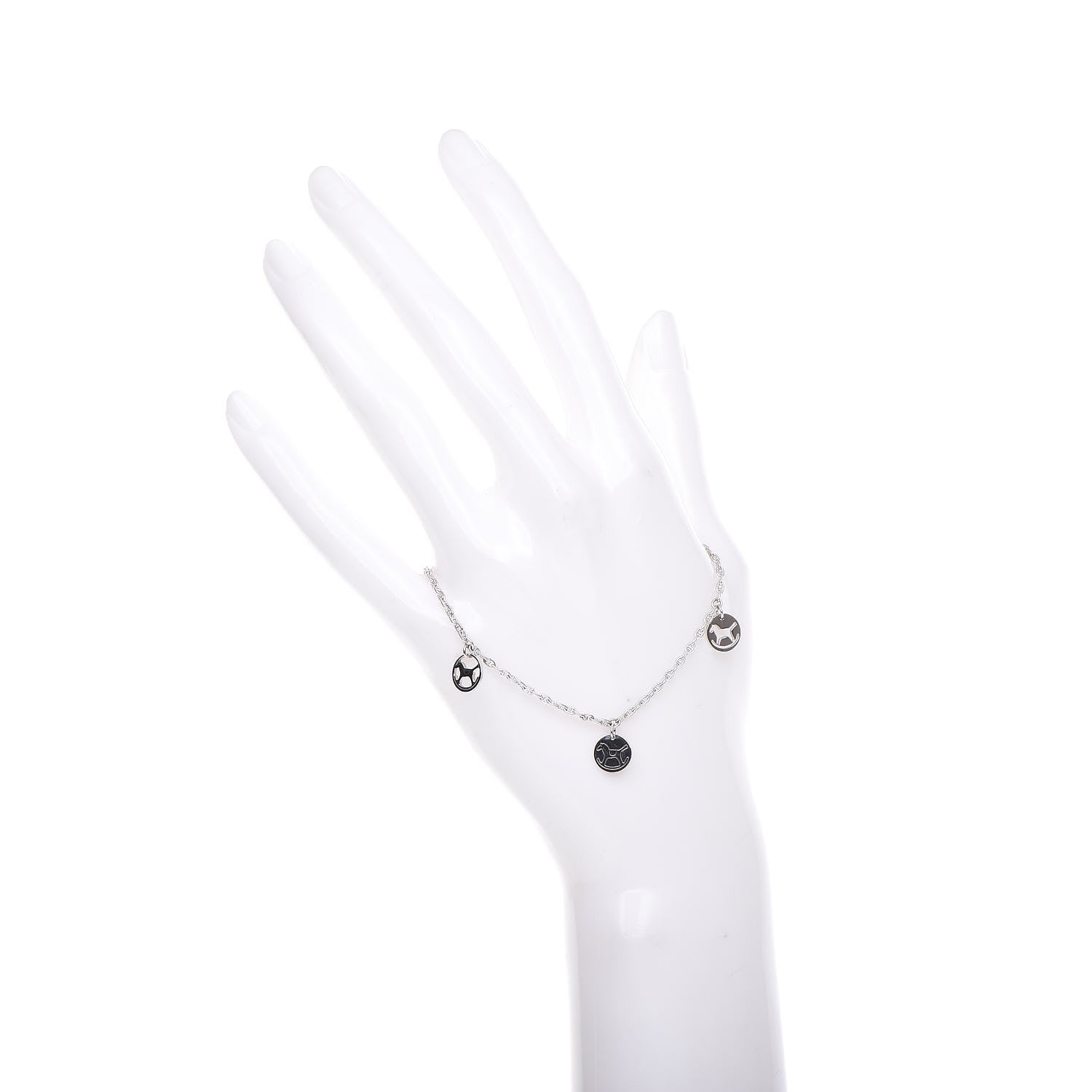 Hermes 18K White Gold Dada Baby Rocking Horse Charm Bracelet 2 of 5