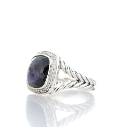 David Yurman Sterling Silver Diamond Black Orchid 11mm Albion Ring 52 6 3 of 6