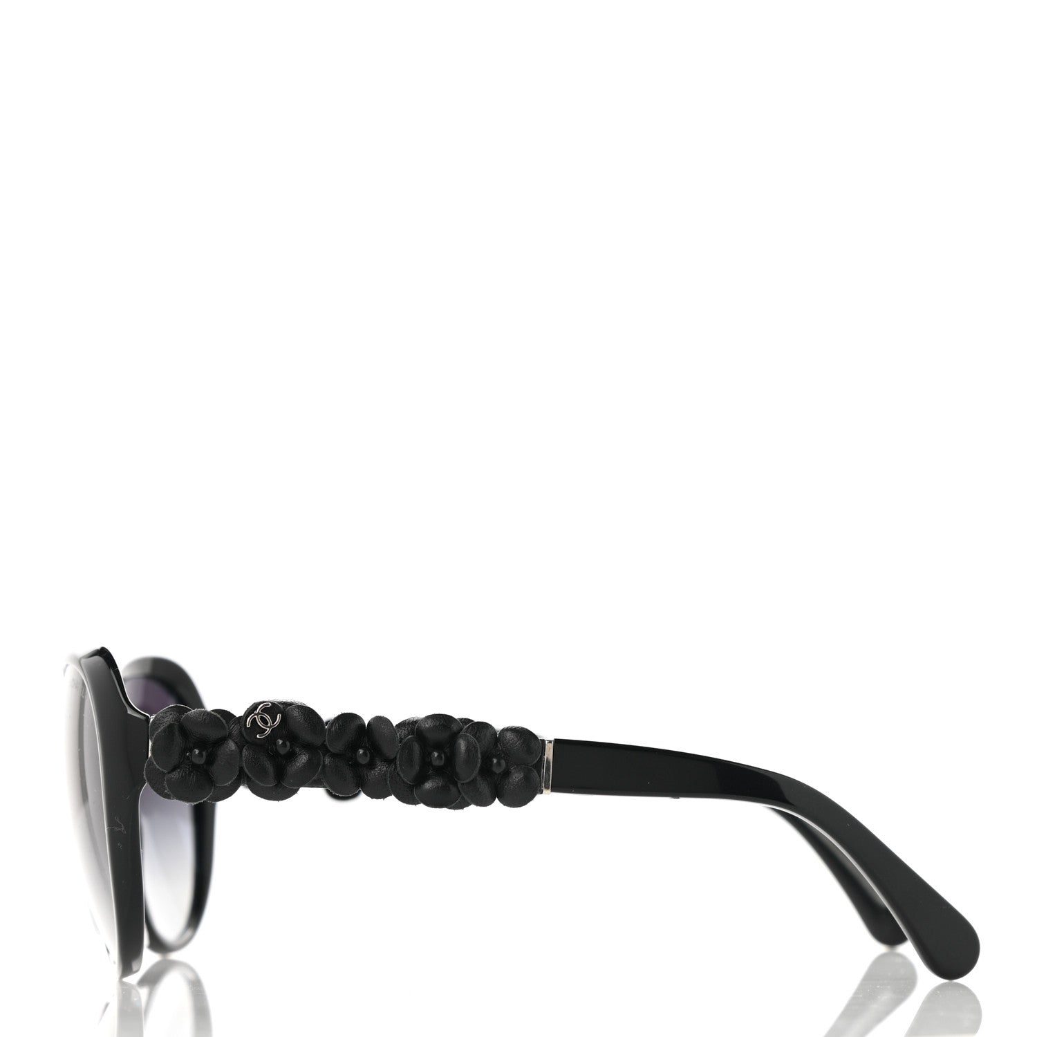Chanel Acetate Lambskin Camellia CC Sunglasses 5316-Q Black 3 of 9