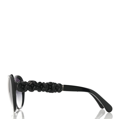 Chanel Acetate Lambskin Camellia CC Sunglasses 5316-Q Black 3 of 9