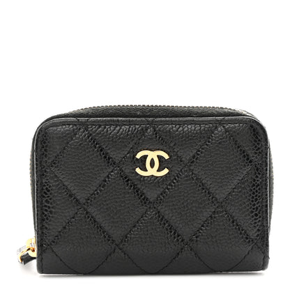 Chanel Caviar Quilted Zip Coin Purse Black 1 of 7