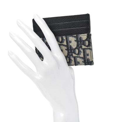 Christian Dior Grained Calfskin Oblique Card Holder Black 2 of 7