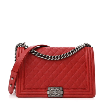 Chanel Caviar Quilted New Medium Boy Flap Red 1 of 12