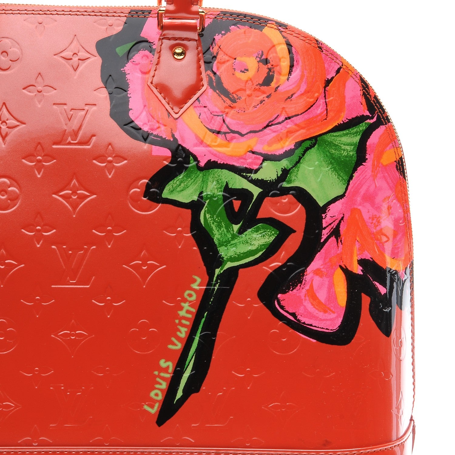 Louis Vuitton Vernis Roses Alma GM Orange Sunset 8 of 13