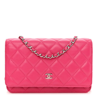 Chanel Lambskin Quilted Wallet On Chain WOC Pink 1 of 11