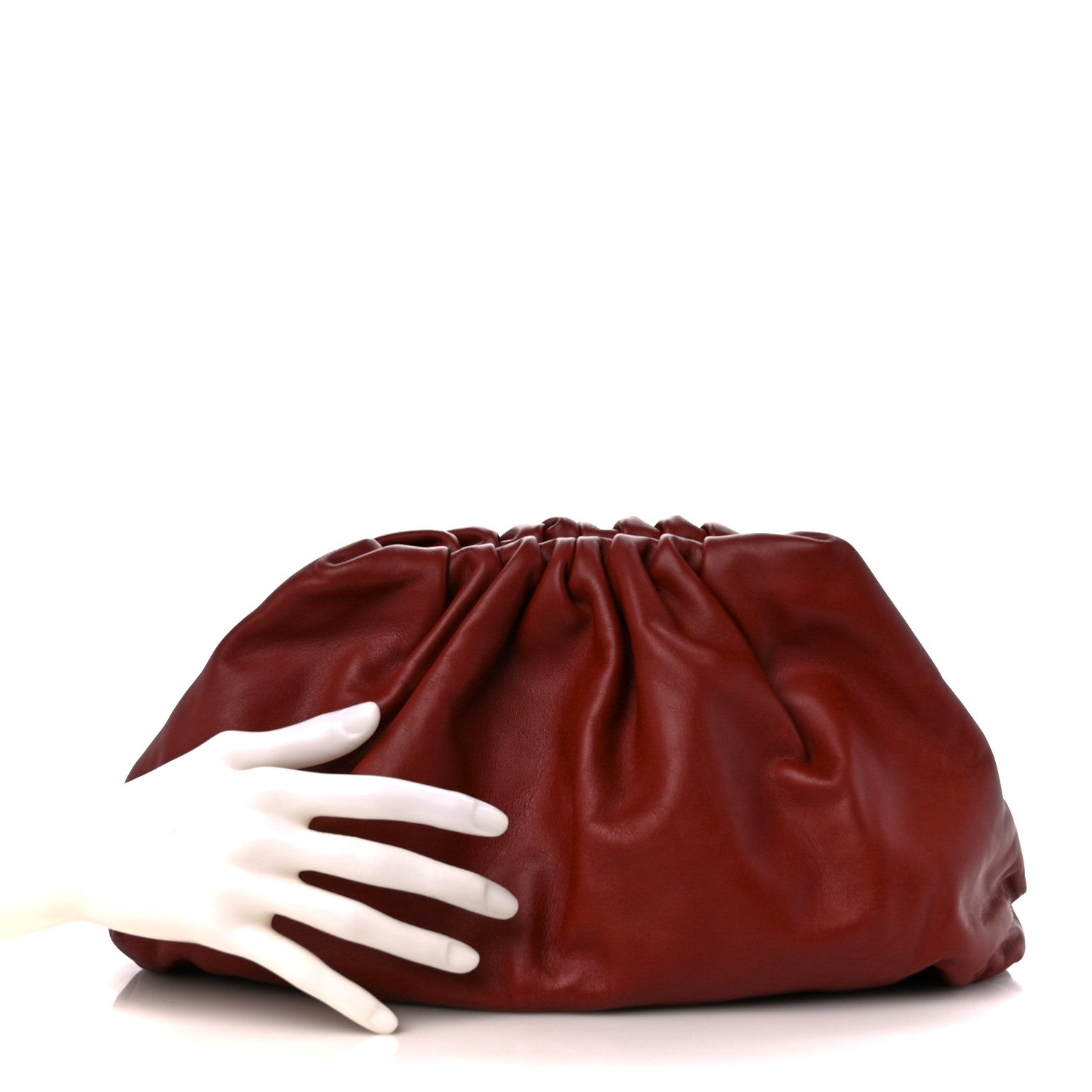 Bottega Veneta Smooth Butter Calf The Pouch Oversized Clutch Rust 2 of 11