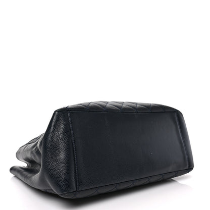 Chanel Caviar Quilted Grand Shopping Tote GST Dark Navy Blue 4 of 8