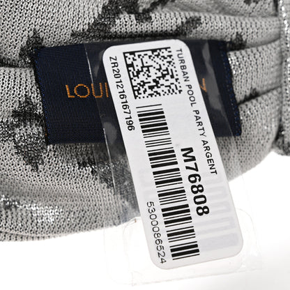 Louis Vuitton Silk Monogram LV Pool Party Turban Headband Argent 4 of 4