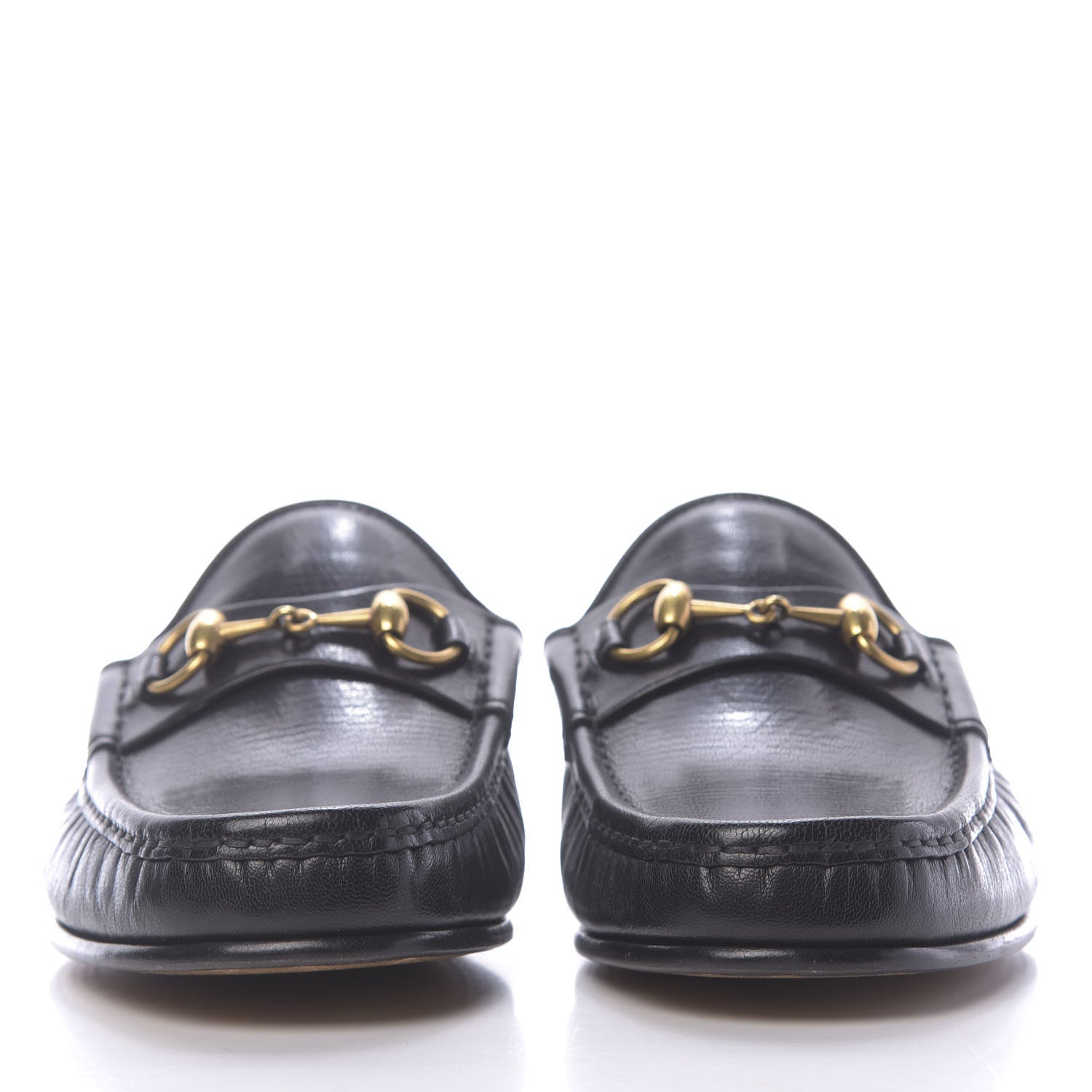 Gucci Goatskin Mens Horsebit Slippers 9 Black 2 of 11