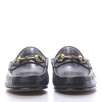 Gucci Goatskin Mens Horsebit Slippers 9 Black 2 of 11
