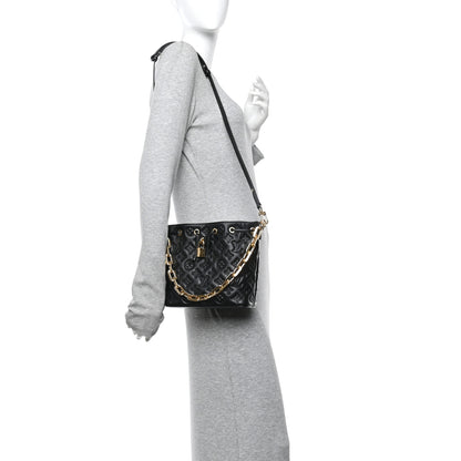 Louis Vuitton Lambskin Embossed Monogram Coussin Bucket Black 2 of 9