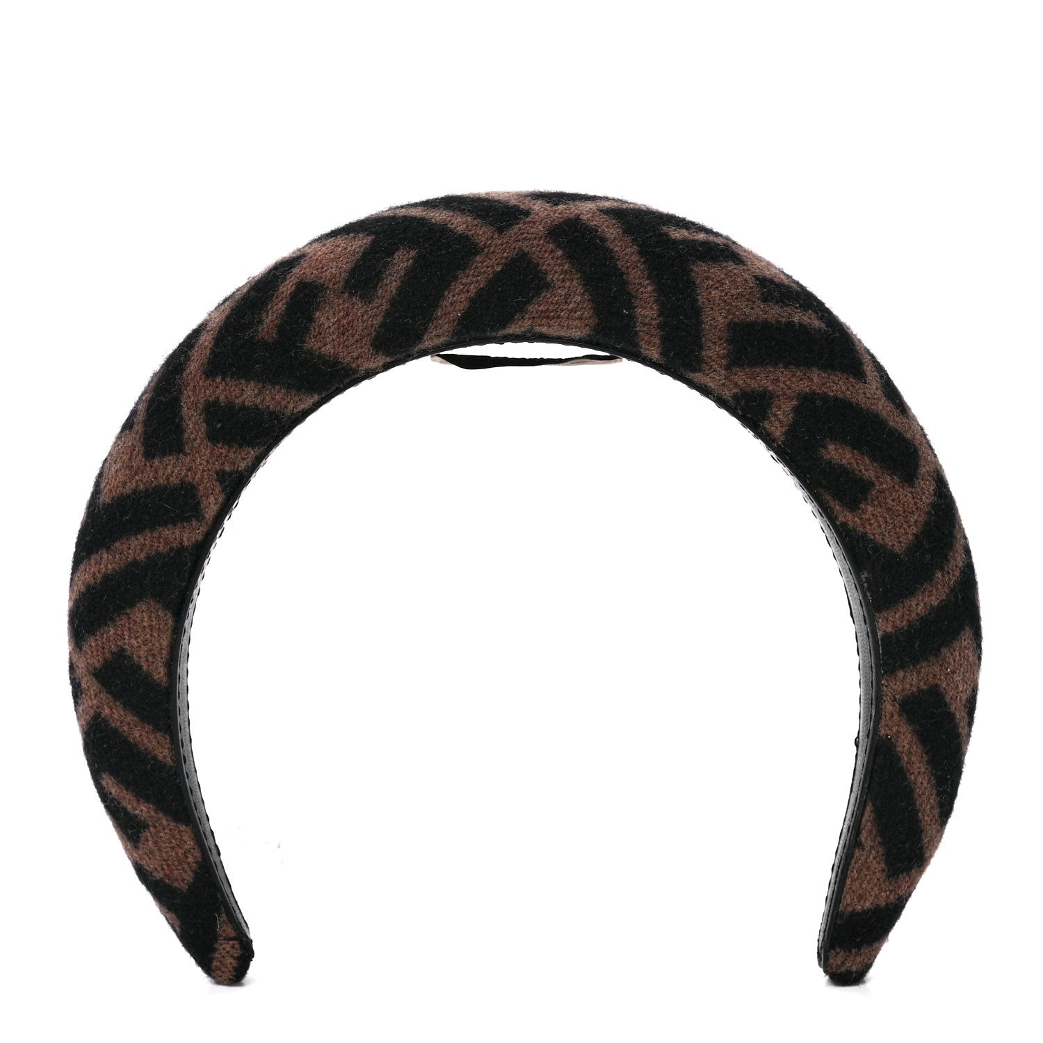 Fendi Wool Cashmere FF Logo Headband Tobacco 1 of 8