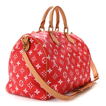 Louis Vuitton Calfskin Monogram Speedy P9 Bandouliere 40 Red 3 of 10