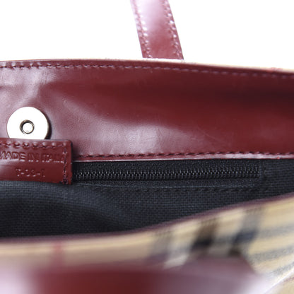 Burberry Haymarket Check Small Tote Red 12 of 13