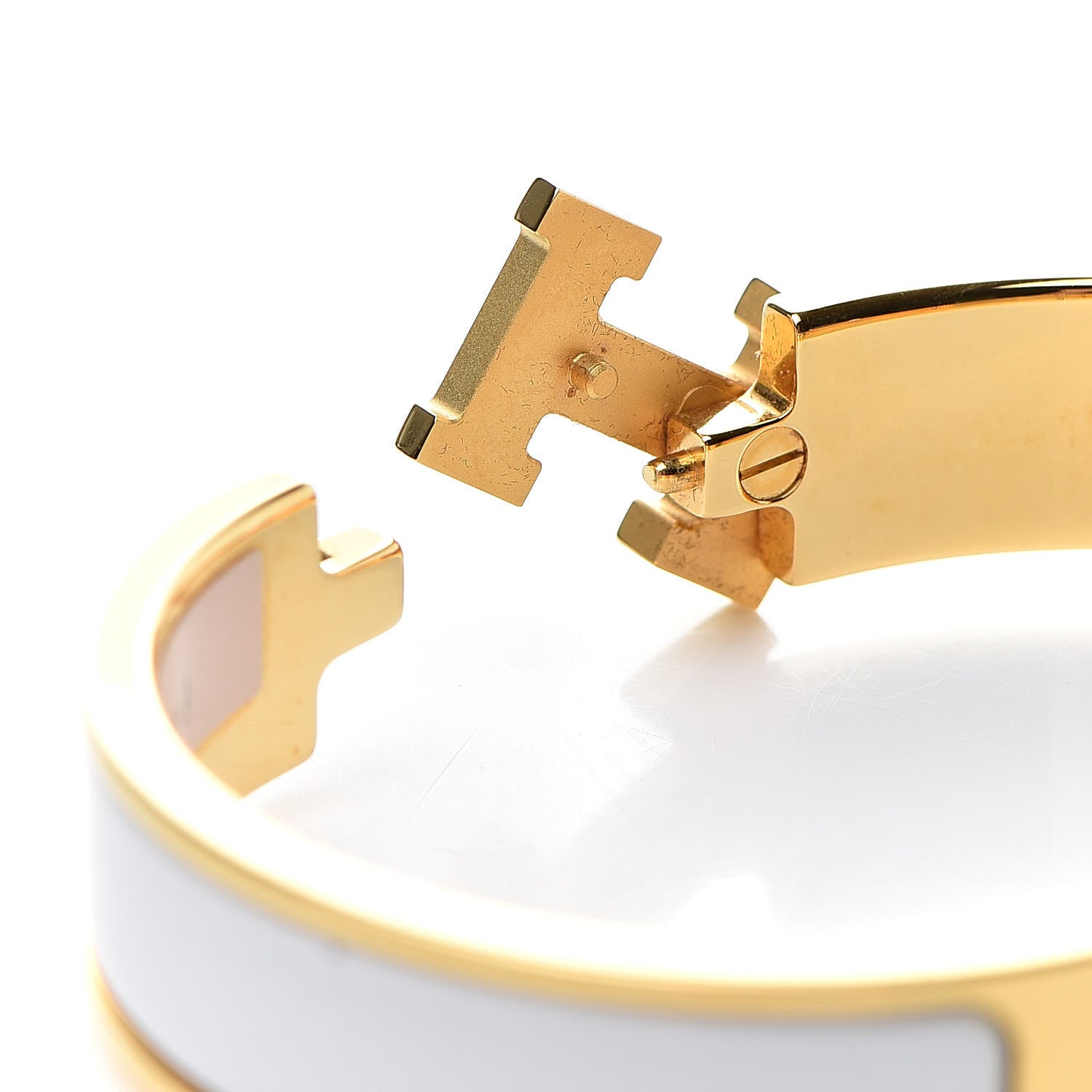 Hermes Enamel Narrow Clic Clac H Bracelet PM White 5 of 6