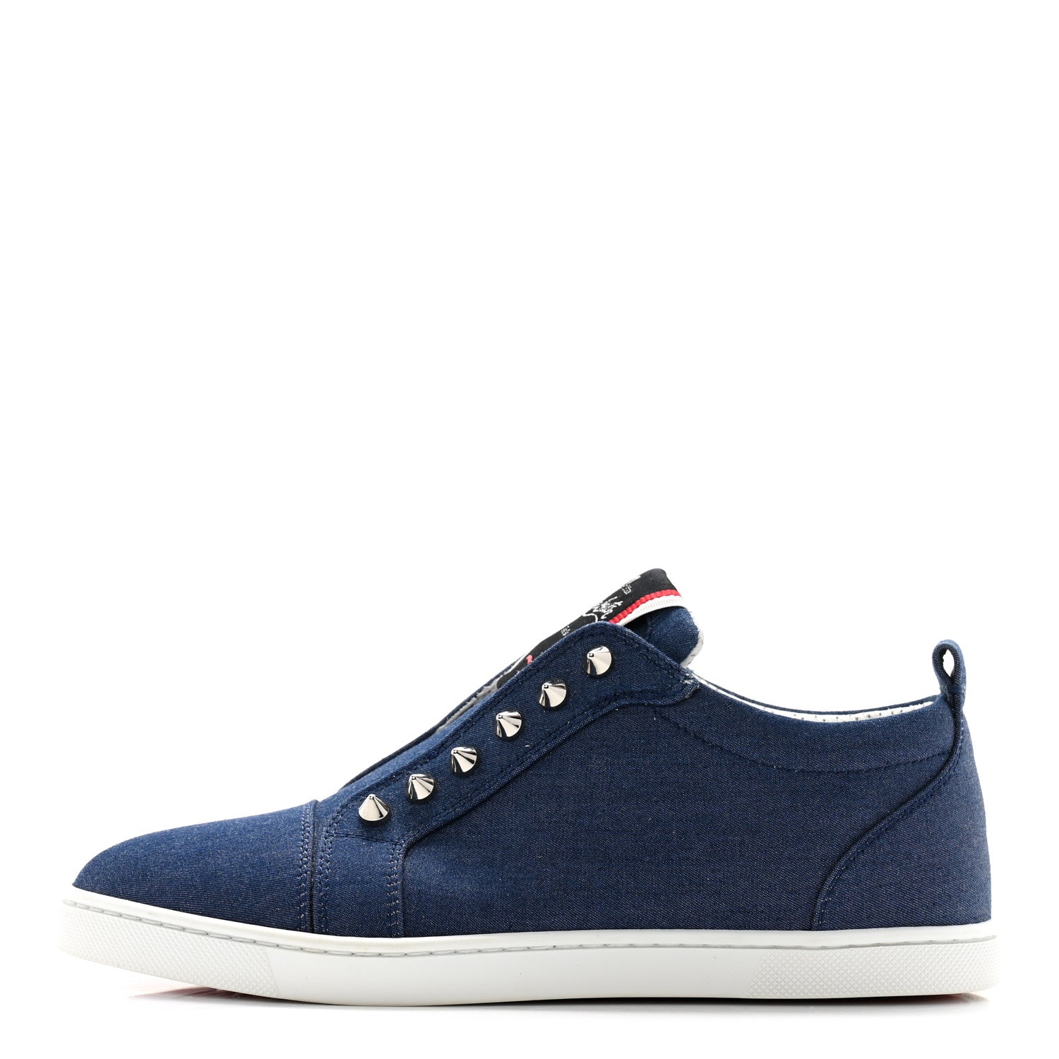 Christian Louboutin Denim Womens Fique A Vontade Sneakers 37.5 Light Blue 1 of 10