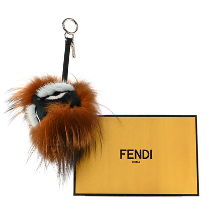 Fendi Fox Mink Rabbit Fur Vitello Flamingo Kooky Monster Bag Bug Charm Zucca Multicolor Black 5 of 5