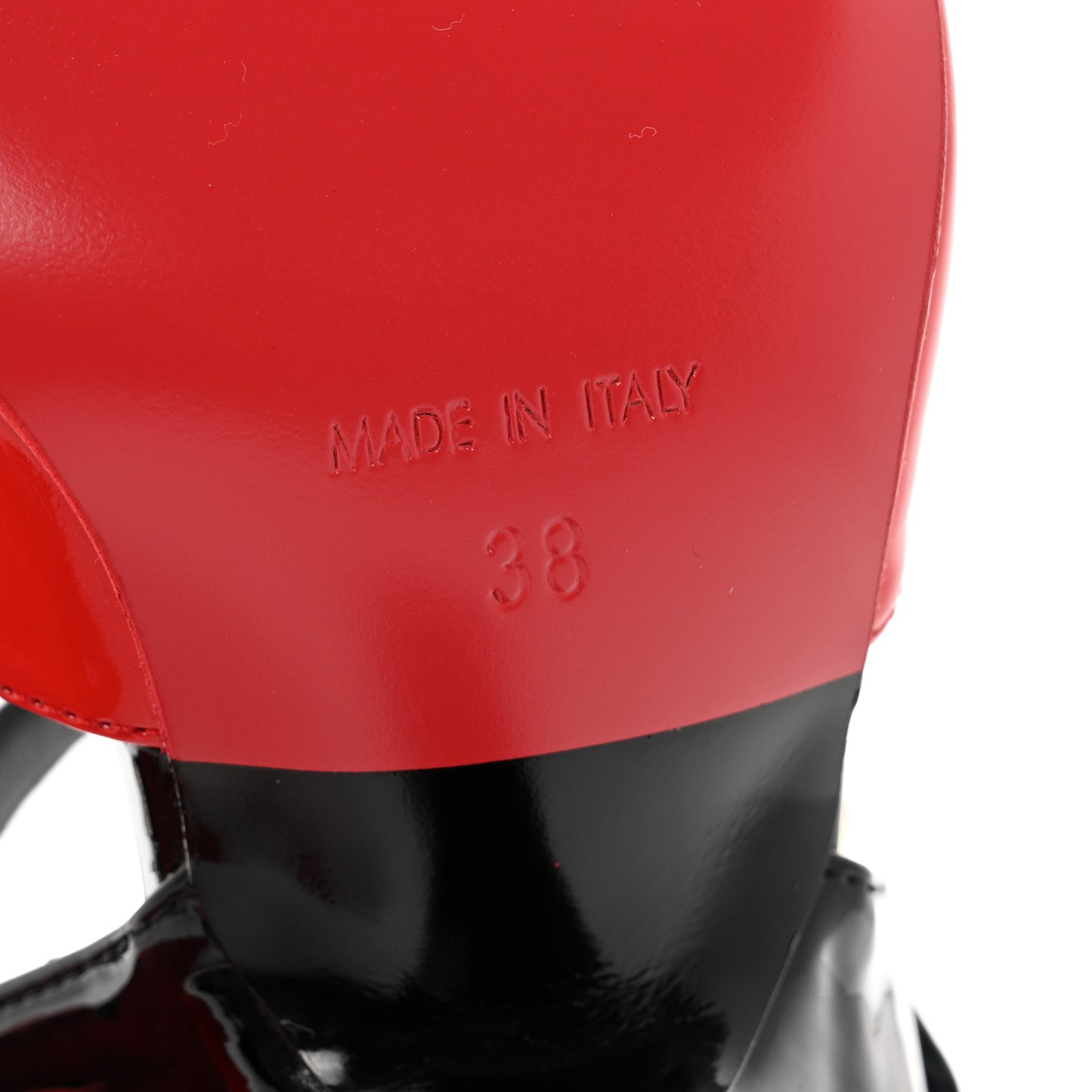 Patent Calfskin CC Pumps 38 Red Black