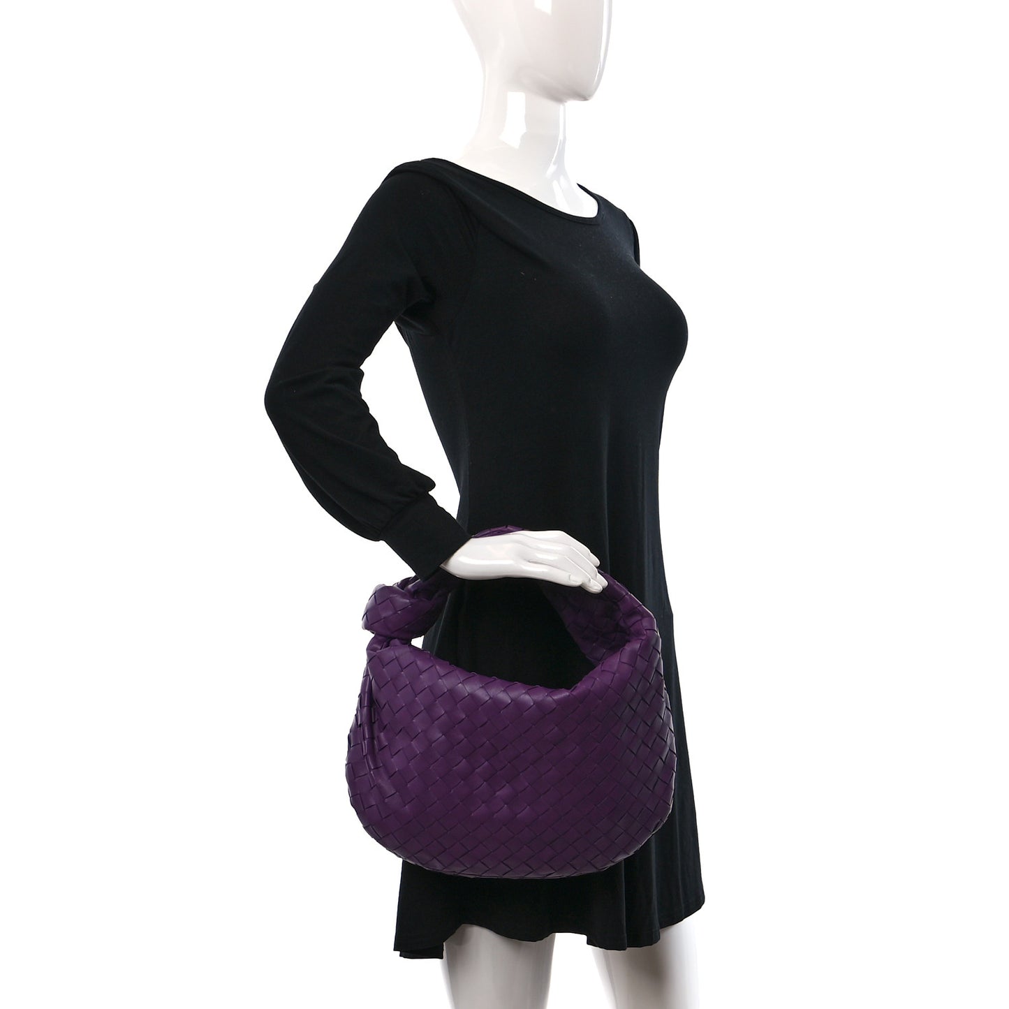 Nappa Intrecciato Teen Jodie Hobo Eggplant