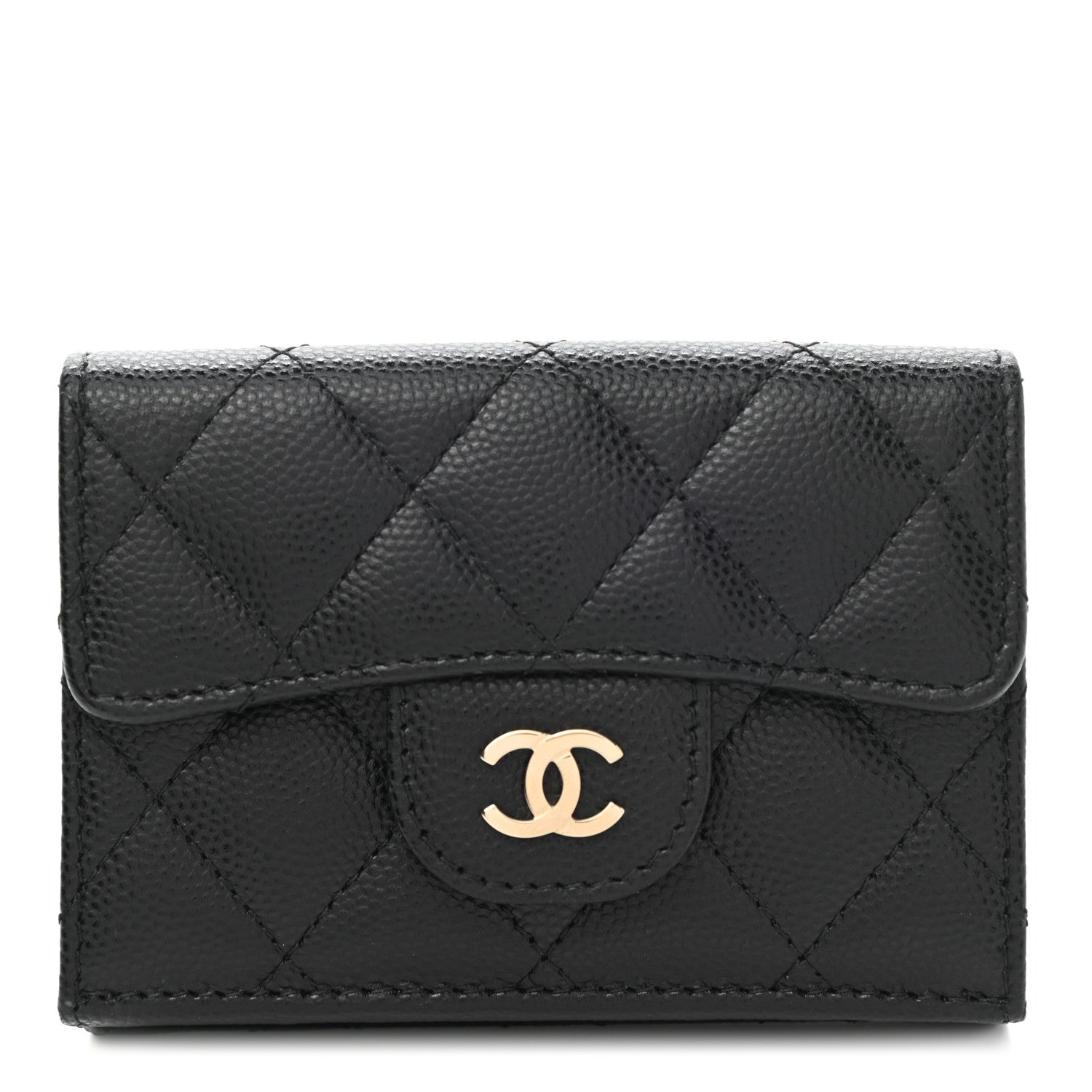 Chanel Caviar Quilted Double Flap Wallet Black 1 of 9