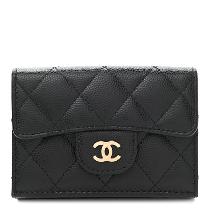 Chanel Caviar Quilted Double Flap Wallet Black 1 of 9
