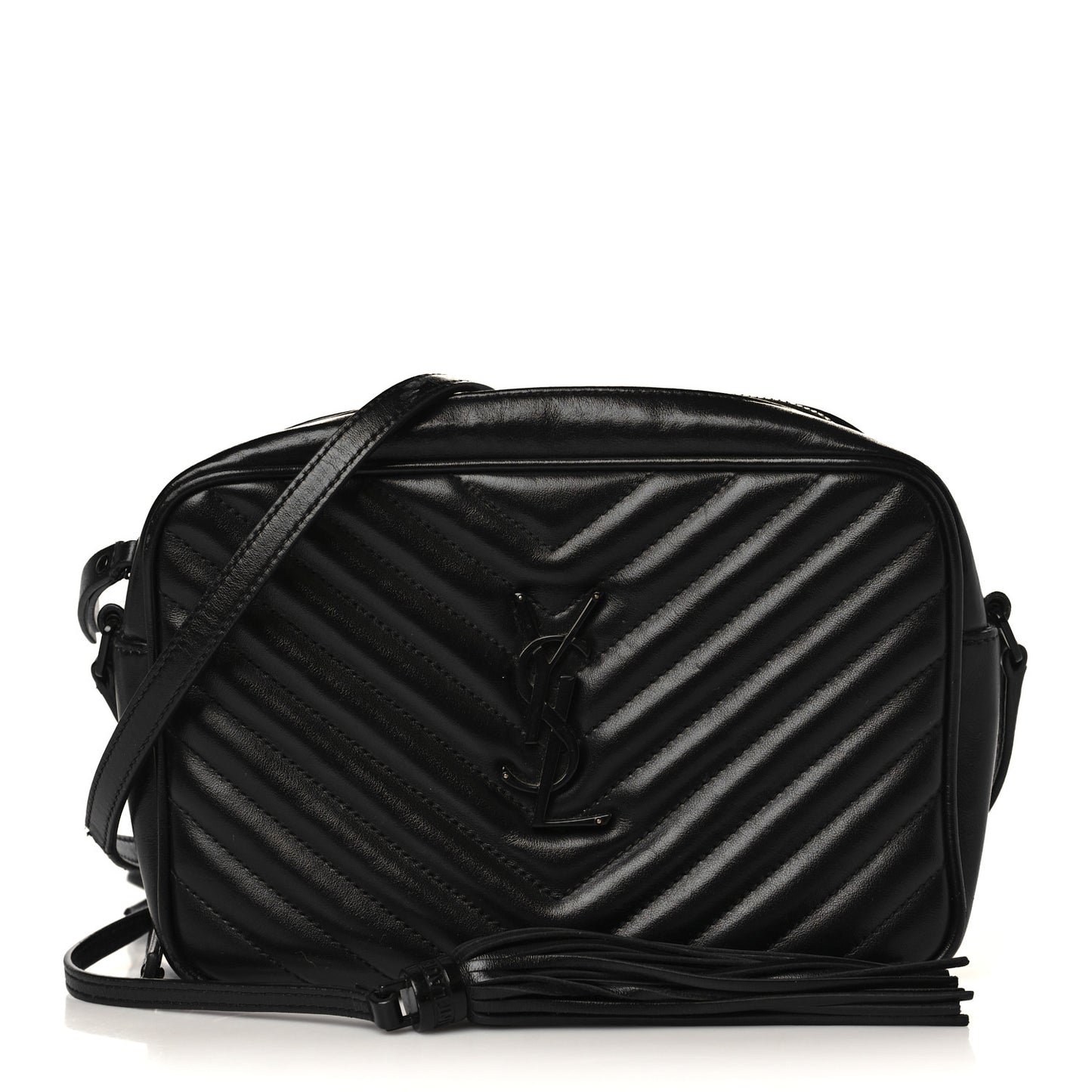 Calfskin Matelasse Monogram Monochrome Lou Camera Bag Black