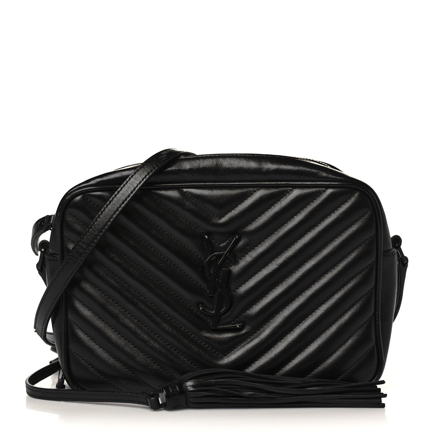 Saint Laurent Calfskin Matelasse Monogram Monochrome Lou Camera Bag Black 1 of 9
