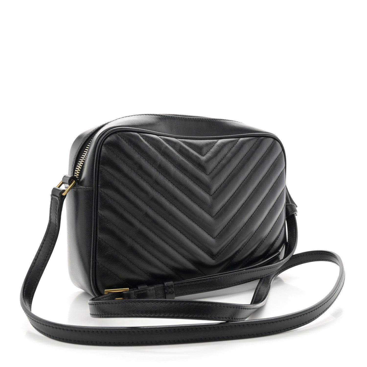 Saint Laurent Calfskin Matelasse Monogram Lou Camera Bag Black 3 of 14