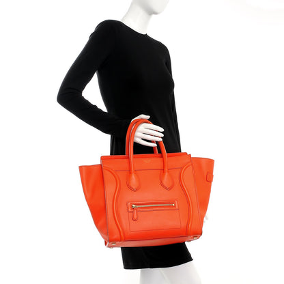 Celine Smooth Calfskin Mini Luggage Bright Orange 2 of 15