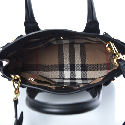 Burberry Grainy Calfskin House Check Small Banner Tote Black 5 of 11