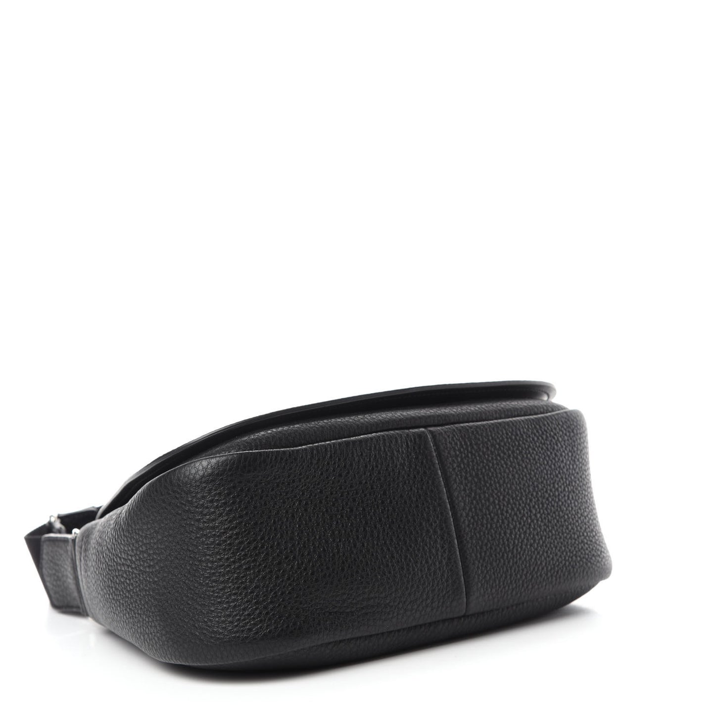 Vitello Daino Soft Shoulder Flap Bag Black